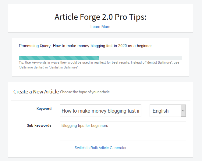How to use article forget 2.0
